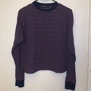 Brandy Melville Navy Red and White Long Sleeve Top